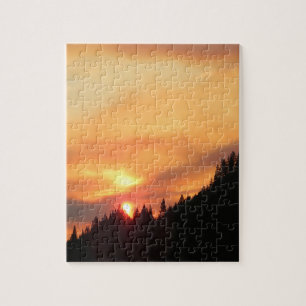 Smokey Sunset over the mountains... Jigsaw Puzzle
