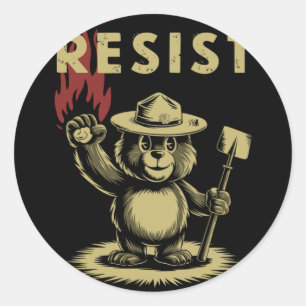 Smokey The Resist Bear Costume Sticker