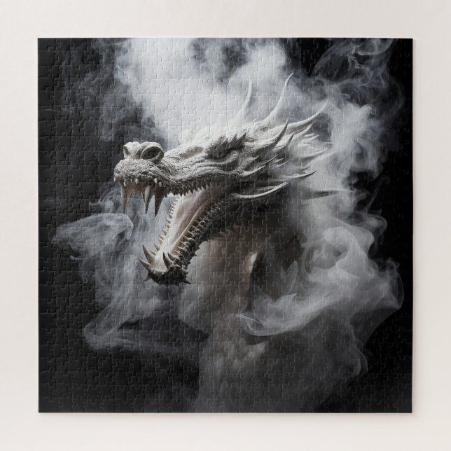 Smokey White Dragon Jigsaw Puzzle (Vertical)