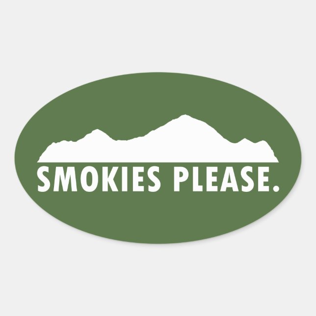 Smokies Please Oval Sticker (Front)