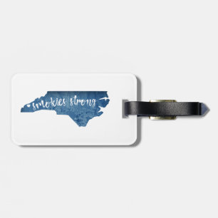 Smokies Strong North Carolina Wood Grain Luggage Tag