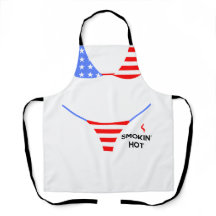 Smokin’ Hot Patriotic Apron – Red, White & Blue