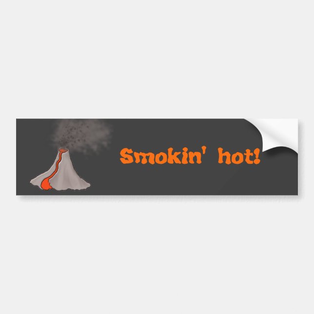 Smokin' Hot Volcano Design Bumper Sticker (Front)