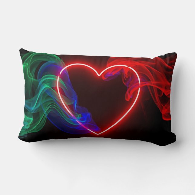 Smokin' Red Hot Valentine Hearts on a Throw Pillow (Back)