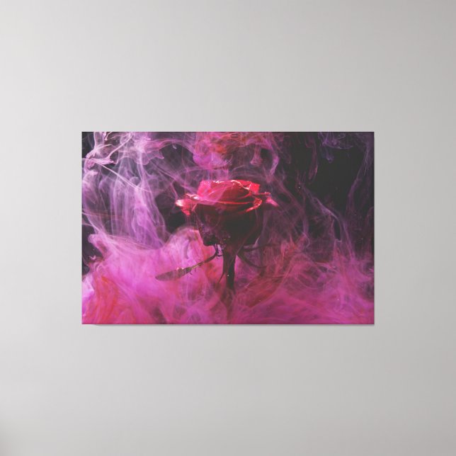 Smokin Rose Wall Canvas Print (Front)