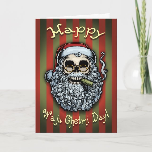 Smokin' Santa Skull Holiday Card (Front)