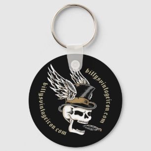 Smokin' Skull Wings Key Ring