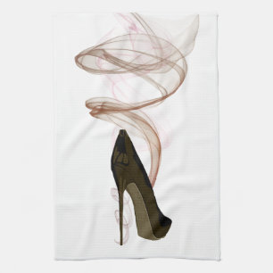 Smokin Stiletto Shoe Art Tea Towel