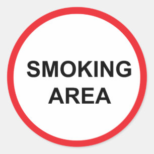 smoking area classic round sticker