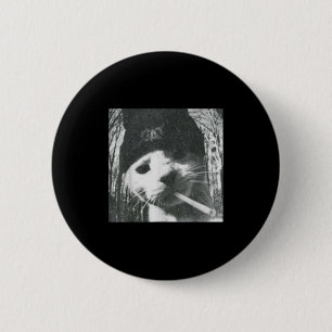 Smoking Cat Beanie Meme Grunge Aesthetic Funny T-s 6 Cm Round Badge