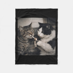 Smoking Cat Cigarette Kitten Funny Meme Stupid Fleece Blanket