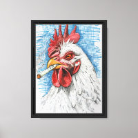 Smoking Chicken Art Funny