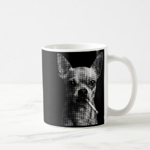 Smoking cigarette funny chihuahua dog lover meme coffee mug
