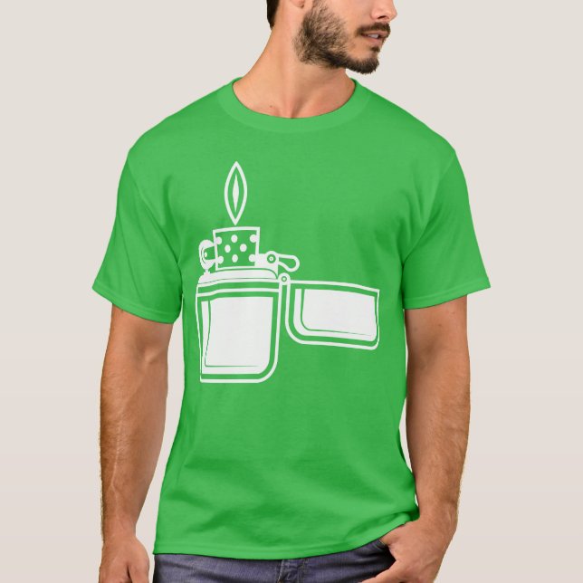 Smoking Cigarette Gas Lighteree shirt design retro (Front)