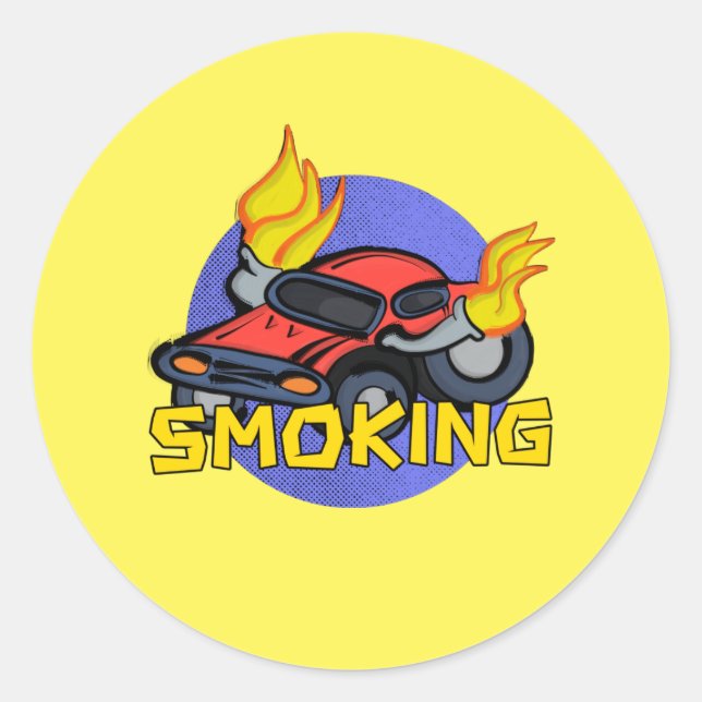 Smoking Classic Round Sticker (Front)