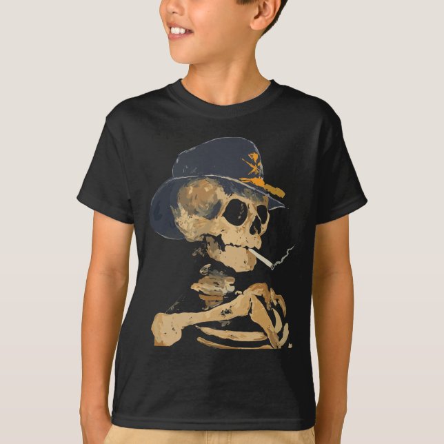 Smoking Cowboy Skeleton T-Shirt (Front)