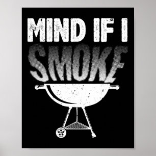 Smoking For Men Dad Grilling Meat Bbq Smoker Food Poster