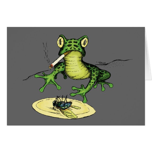 Smoking Frog with a Plate of Fly (Front Horizontal)