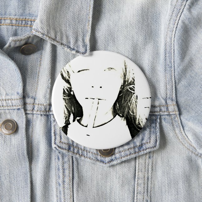 Smoking Girl Button (In Situ)