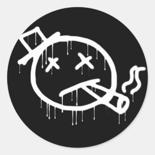 Smoking Graffiti Classic Round Sticker