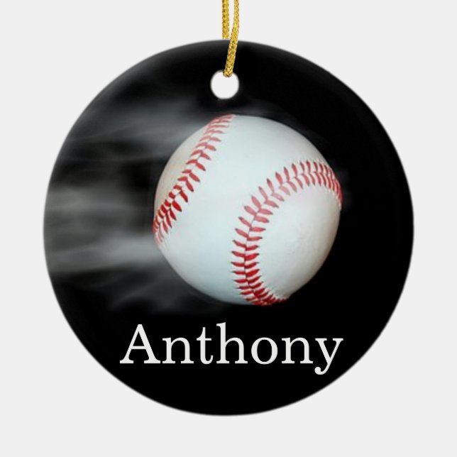Smoking Hot Baseball Ceramic Tree Decoration (Front)