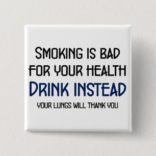Smoking is bad for your health 15 cm square badge