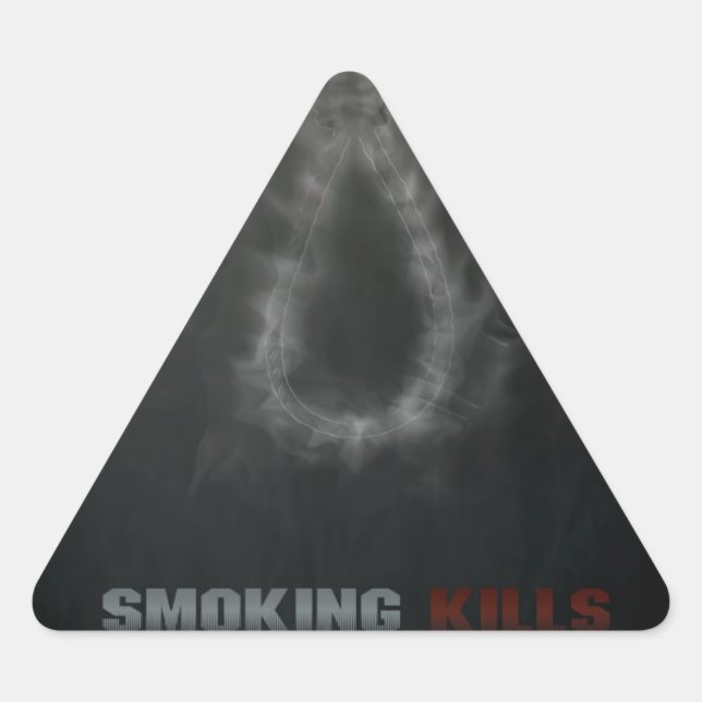 Smoking Kills Hanging Rope Triangle Sticker (Front)