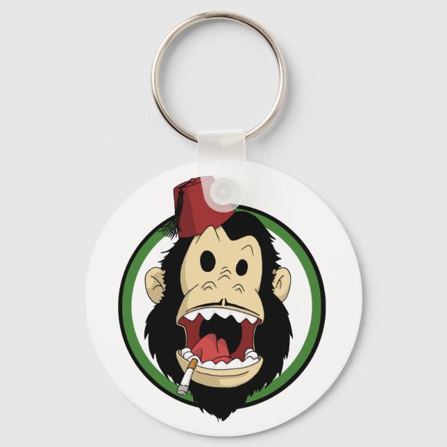smoking monkey key ring (Front)