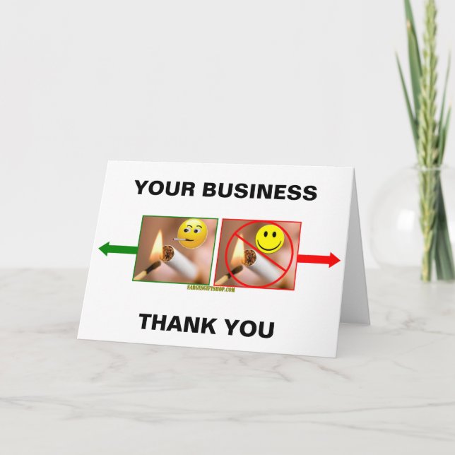 SMOKING/NO SMOKING THANK YOU CARD (Front)