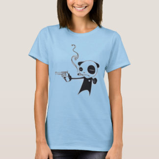 Smoking Panda Armed With Pistol vintage womens tee