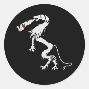 smoking Panther Steiermark Austria Coat of arms Classic Round Sticker