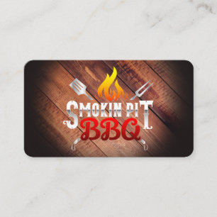 Smoking Pit BBQ Grilling Restaurant Business Card