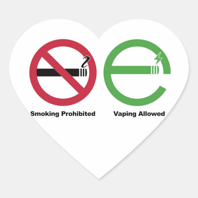 Smoking Prohibited. Vaping Allowed Heart Sticker (Front)