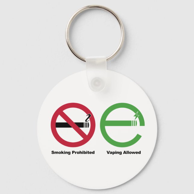 Smoking Prohibited. Vaping Allowed Key Ring (Front)