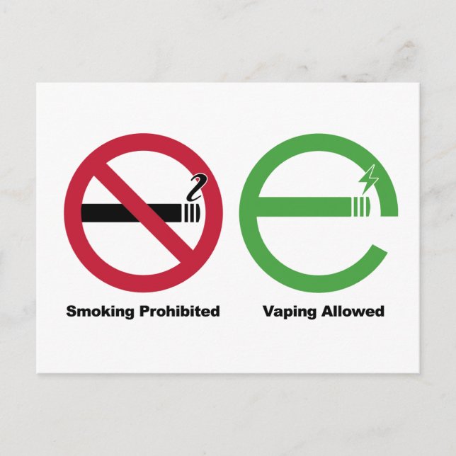 Smoking Prohibited. Vaping Allowed Postcard (Front)