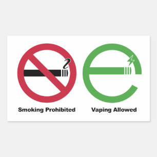 Smoking Prohibited. Vaping Allowed Rectangular Sticker
