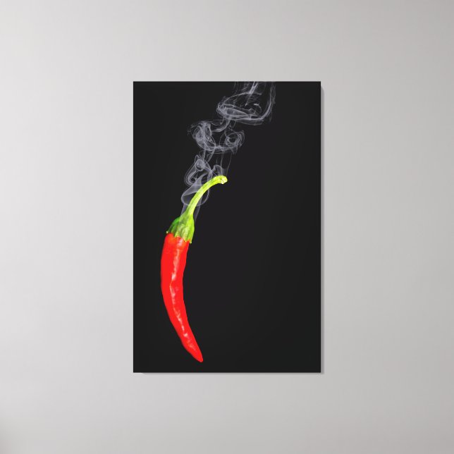 Smoking Red Hot Chilli Pepper Canvas Print (Front)