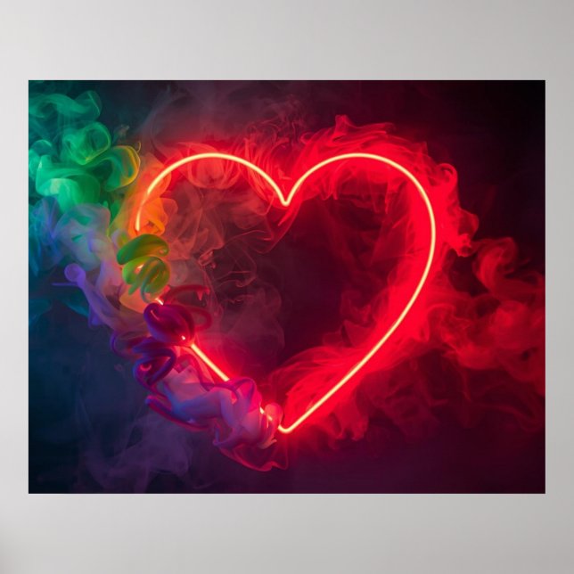 Smoking Red Hot Heart on a Modern Wall Poster (Front)