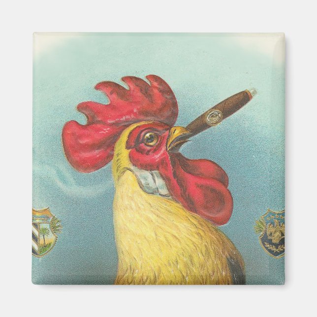 Smoking Rooster Magnet (Front)