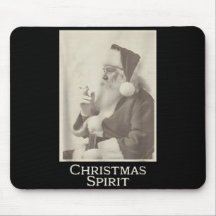 Smoking Santa, Funny Christmas Spirit Mouse Pad