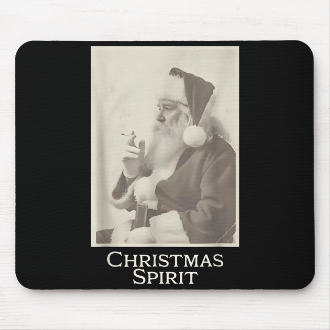 Smoking Santa, Funny Christmas Srit  Mouse Pad (Front)