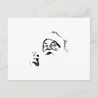 Smoking Santa. Vintage Santa Smoking A Cigarette. Holiday Postcard