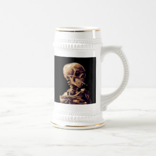 Smoking skeleton by Van Gogh Beer Stein