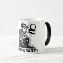 Smoking Skeleton Sticker – Dark Aesthetic Art