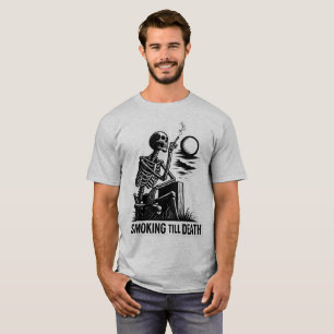 Smoking Skeleton Sticker – Dark Aesthetic Art T-Shirt