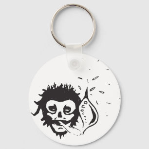 smoking skull key ring