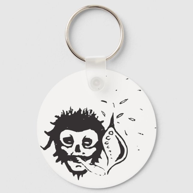 smoking skull key ring (Front)