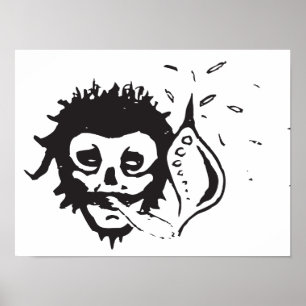 smoking skull poster