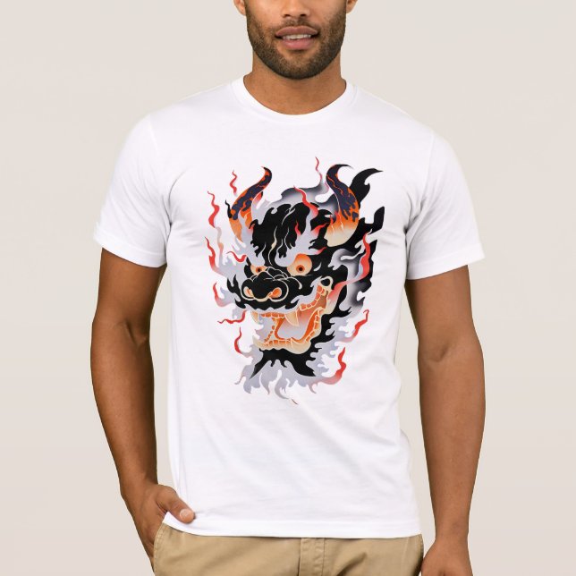 Smoking Traditional Oni Mask T-Shirt (Front)