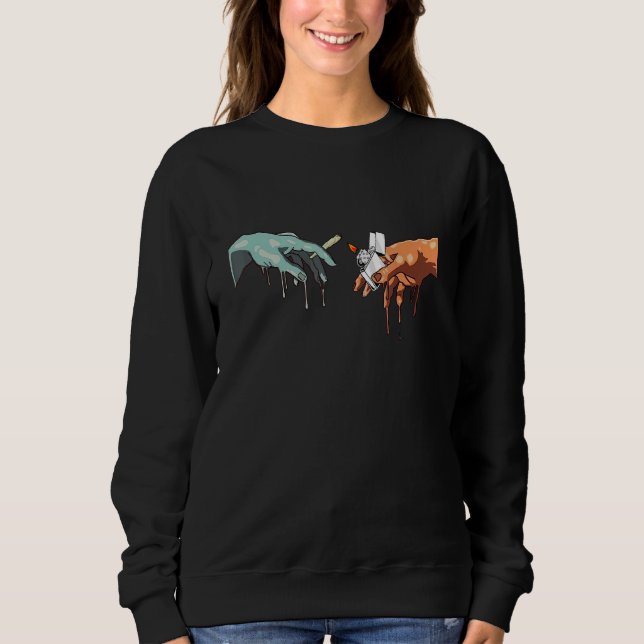 Smoking Weed Lighter Weed Buds Psychedelic Drippin Sweatshirt (Front)